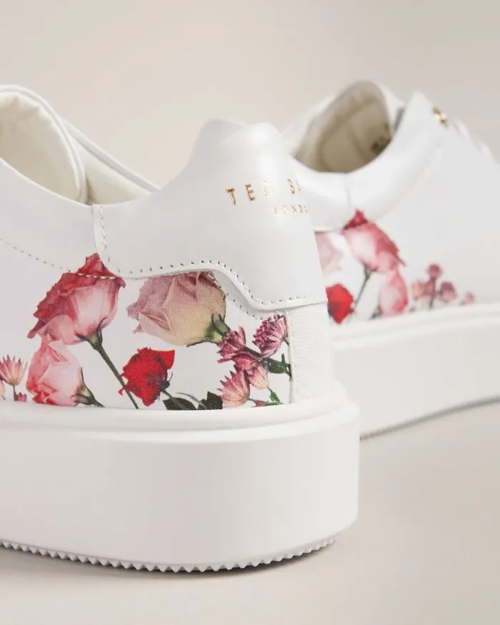 Women LORNY 8211 Floral Print Platform Trainers White Ted Baker Trainers