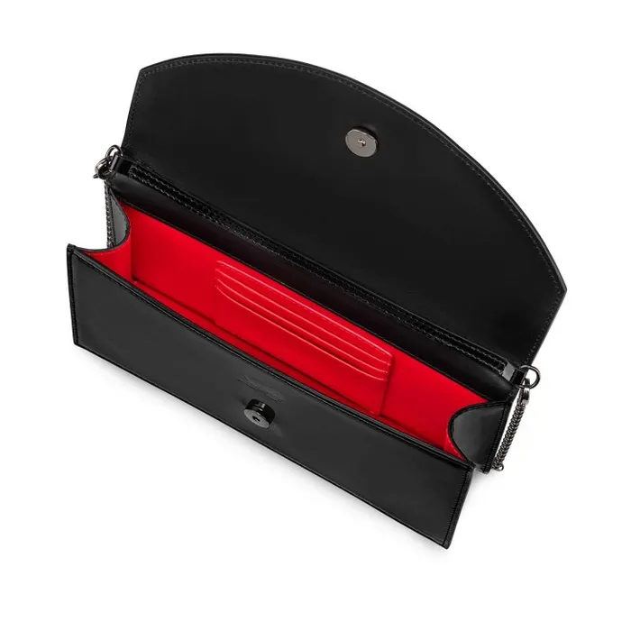 Women Loubi54 Clutch 8211 Patent Calf And Metal 8211 Black Christian Louboutin Crossbody Bags