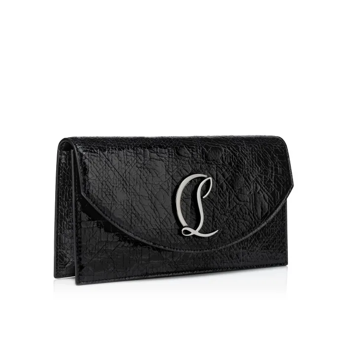 Women Loubi54 Clutch 8211 Star Specchio Leather 8211 Black Christian Louboutin Shoulder Bags
