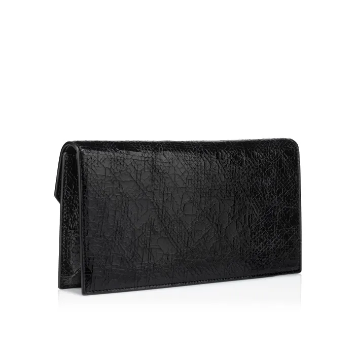 Women Loubi54 Clutch 8211 Star Specchio Leather 8211 Black Christian Louboutin Shoulder Bags