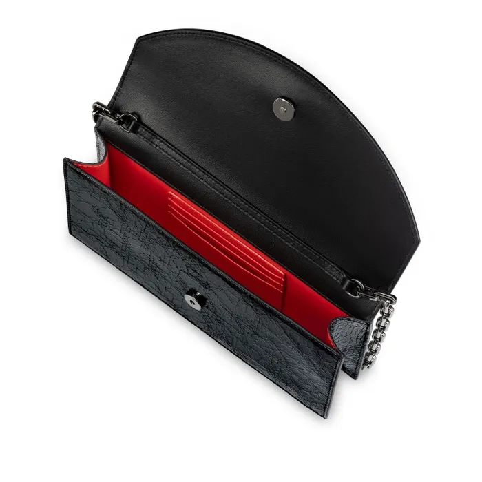 Women Loubi54 Clutch 8211 Star Specchio Leather 8211 Black Christian Louboutin Shoulder Bags