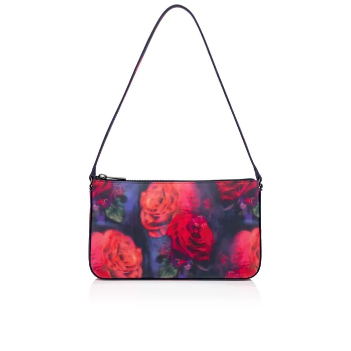 Women Loubila Pouch 8211 Roses Printed Calf Leather 8211 Multicolor Christian Louboutin Shoulder Bags