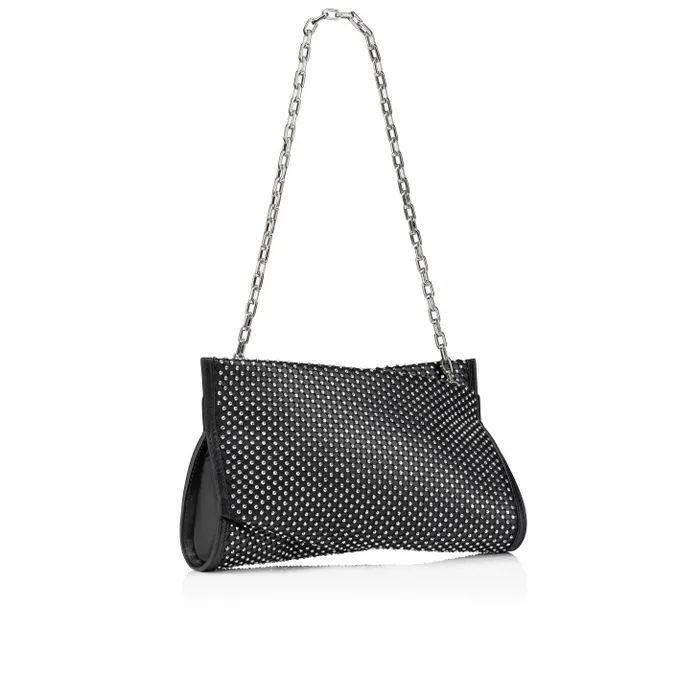 Women Loubitwist Small Clutch 8211 Nappa Leather Mesh And Strass 8211 Black Christian Louboutin Clutches and Evening Bags