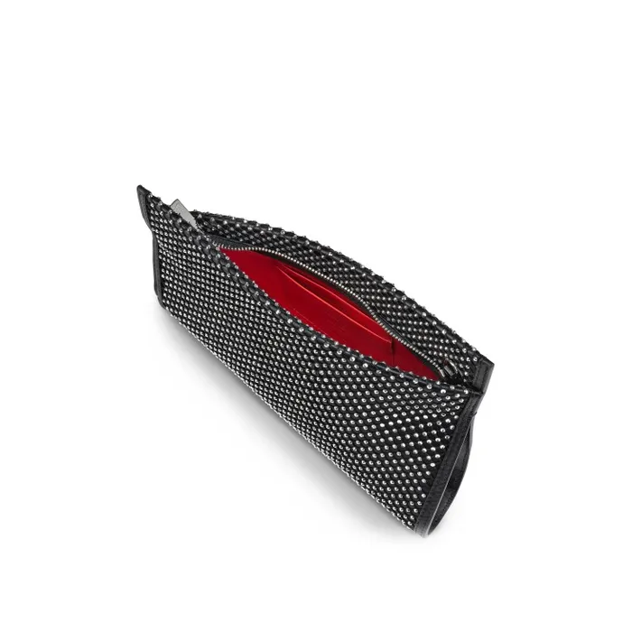 Women Loubitwist Small Clutch 8211 Nappa Leather Mesh And Strass 8211 Black Christian Louboutin Clutches and Evening Bags