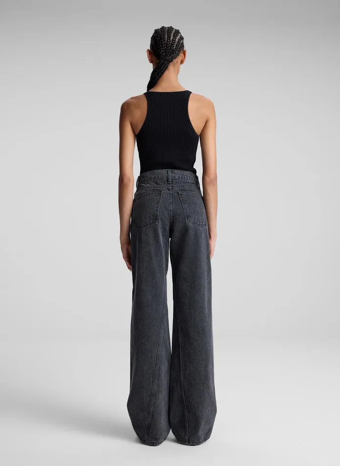 Women Lucy Ribbed Bodysuit Black ALC Tops