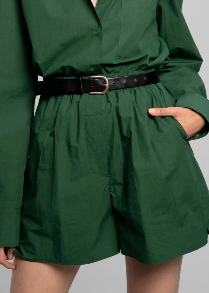 Women Lui Organic Cotton Boxer Short 8211 Hunter Green The Frankie Shop Bottoms