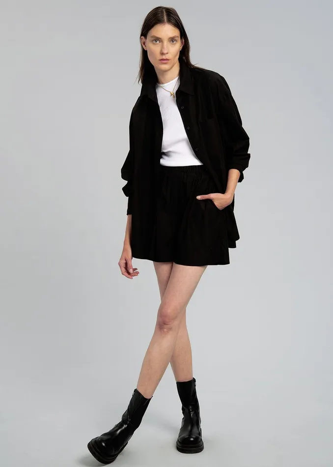 Women Lui Organic Cotton Shirt 8211 Black The Frankie Shop Tops