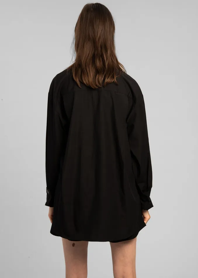 Women Lui Organic Cotton Shirt 8211 Black The Frankie Shop Tops