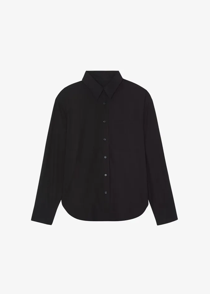 Women Lui Organic Cotton Shirt 8211 Black The Frankie Shop Tops