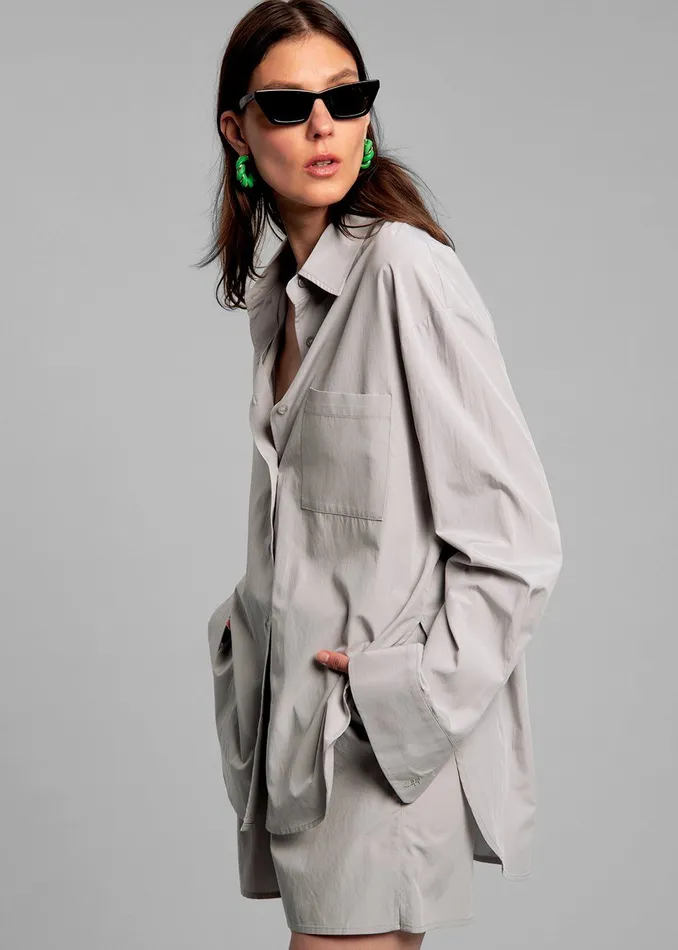 Women Lui Organic Cotton Shirt 8211 Ice The Frankie Shop Tops