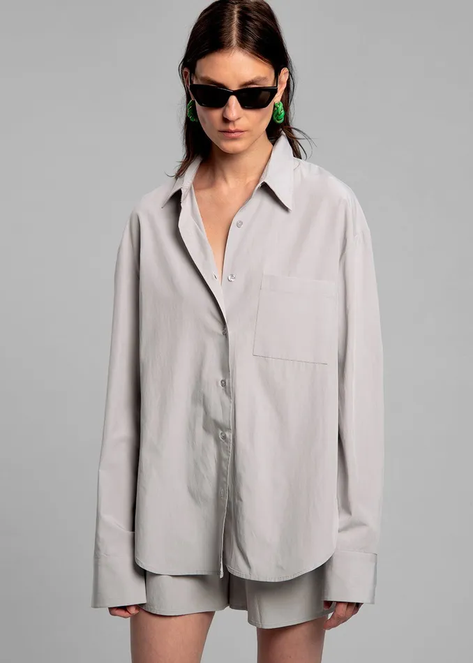 Women Lui Organic Cotton Shirt 8211 Ice The Frankie Shop Tops