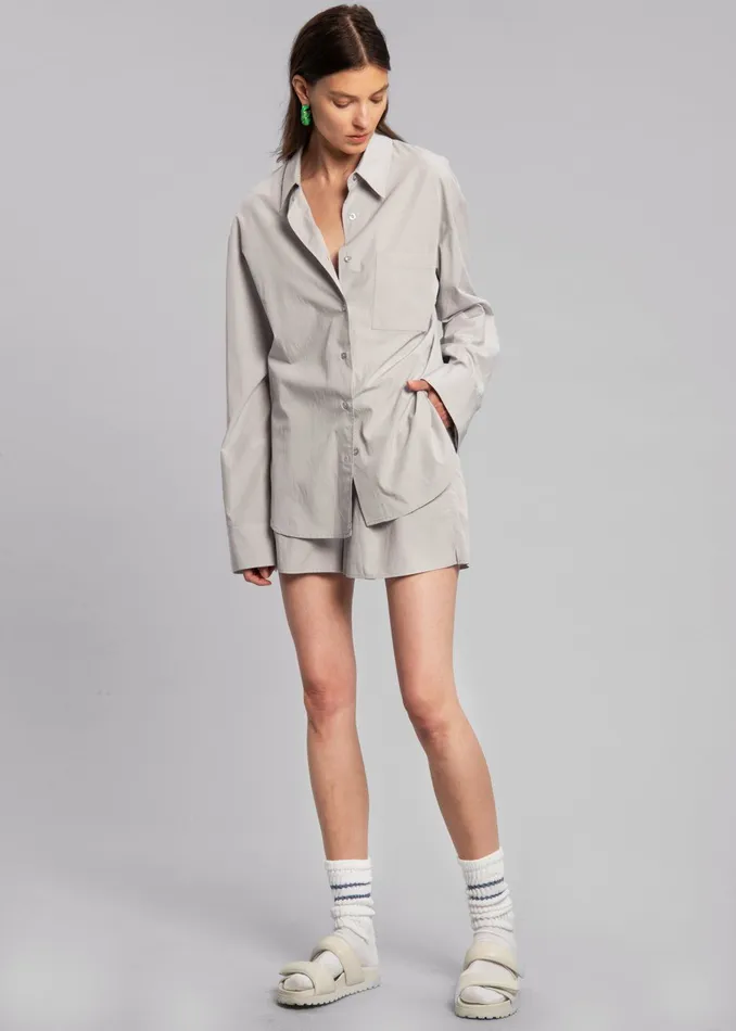 Women Lui Organic Cotton Shirt 8211 Ice The Frankie Shop Tops