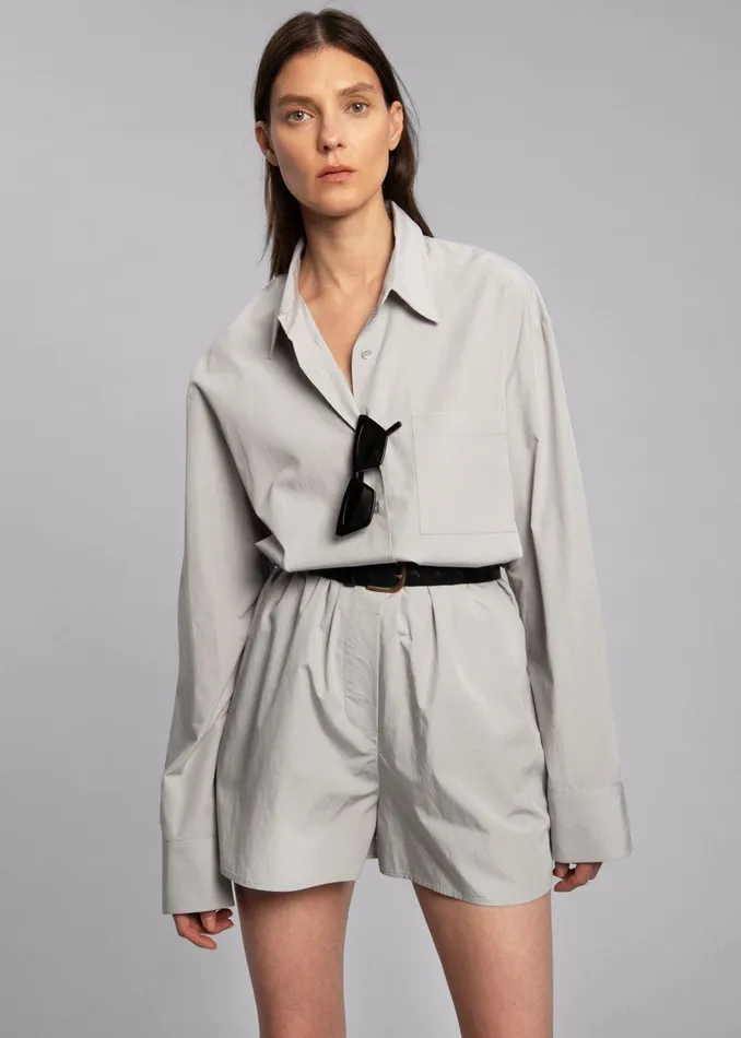 Women Lui Organic Cotton Shirt 8211 Ice The Frankie Shop Tops