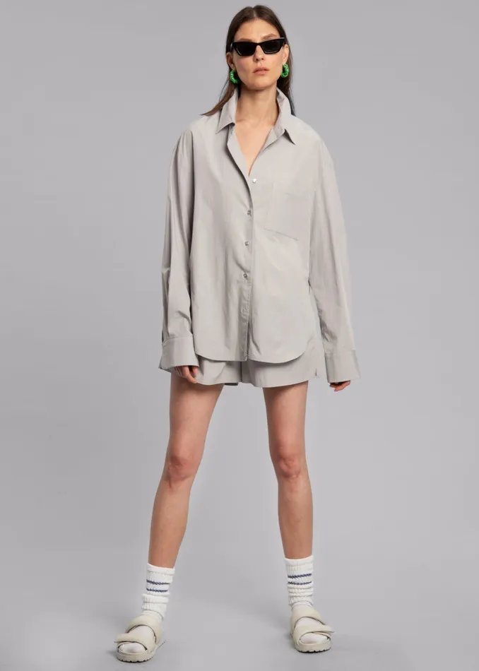 Women Lui Organic Cotton Shirt 8211 Ice The Frankie Shop Tops