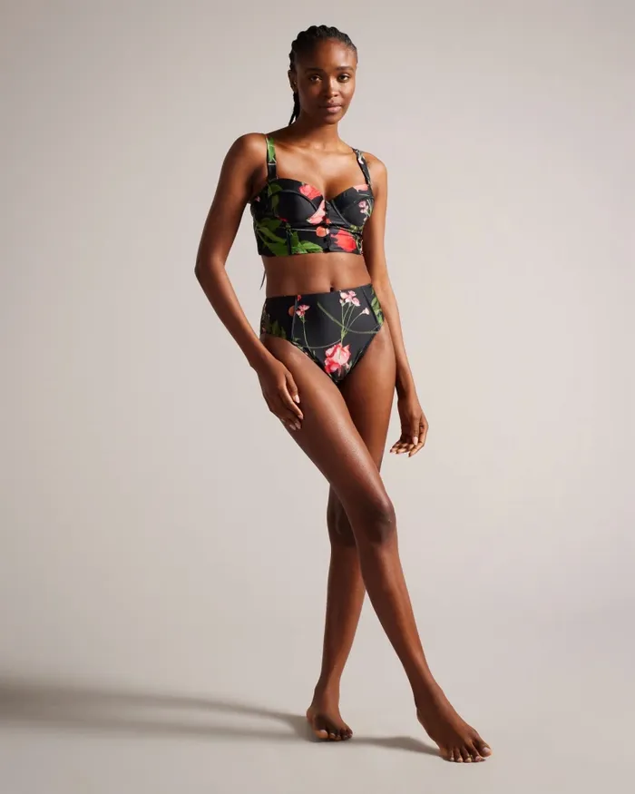 Women LUSIYE 8211 Printed Longline Bikini Top Black Ted Baker Swimwear and Beachwear Women LUSIYE 8211 Printed Longline Bikini Top Black Ted Baker Swimwear and Beachwear