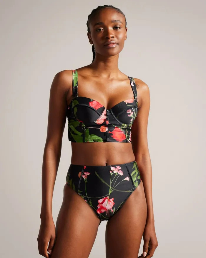 Women LUSIYE 8211 Printed Longline Bikini Top Black Ted Baker Swimwear and Beachwear Women LUSIYE 8211 Printed Longline Bikini Top Black Ted Baker Swimwear and Beachwear