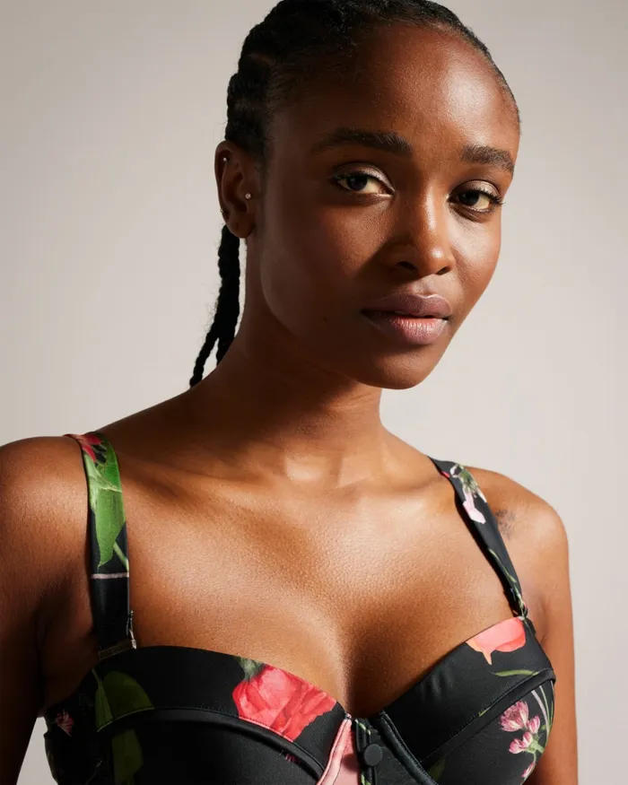 Women LUSIYE 8211 Printed Longline Bikini Top Black Ted Baker Swimwear and Beachwear Women LUSIYE 8211 Printed Longline Bikini Top Black Ted Baker Swimwear and Beachwear