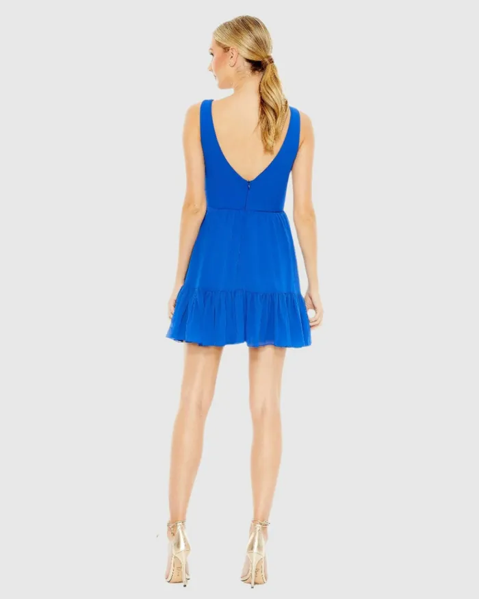 Women Mac Duggal Tiered Ruffle Fit and Flare Mini Dress Royal Blue Daytime Dresses Women Mac Duggal Tiered Ruffle Fit and Flare Mini Dress Royal Blue Daytime Dresses