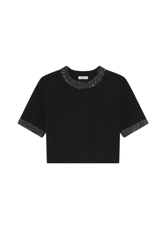 Women Maeve Sequin Embellished Top Blacksilver ALC Tops