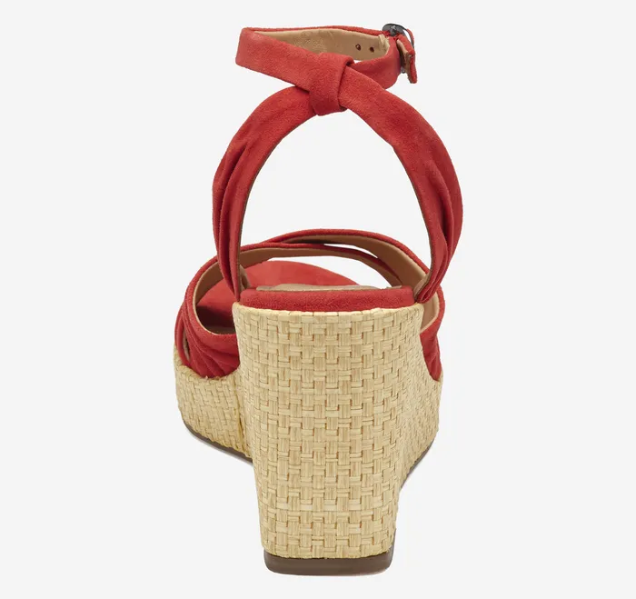 Women Marcia CrossBand Sandal Red Kid Suede Women8217s Shoes Johnston and Murphy