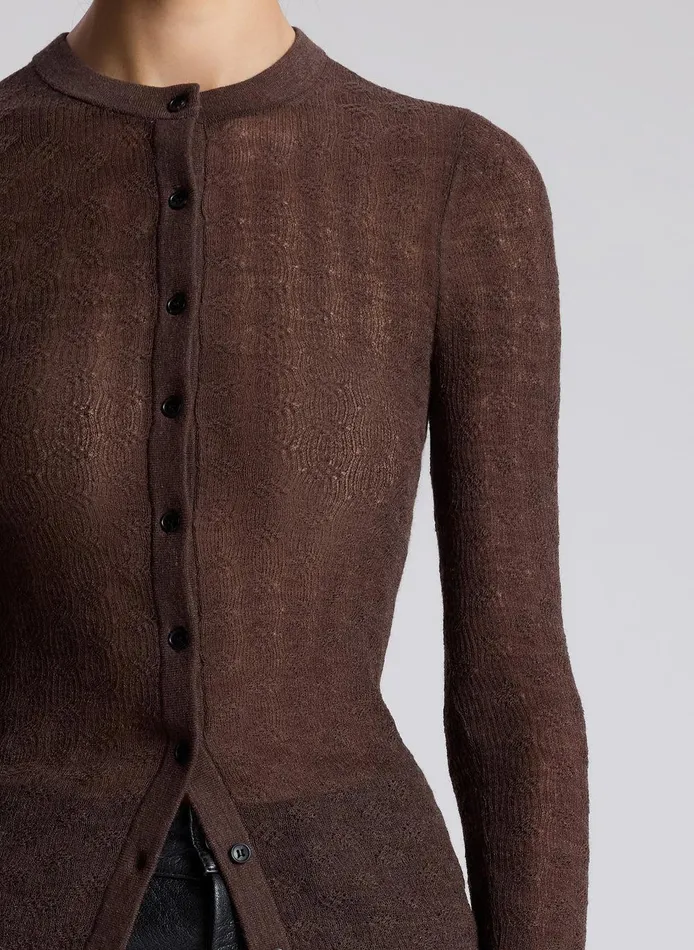 Women Marley Alpaca Cardigan Brown ALC Sweaters