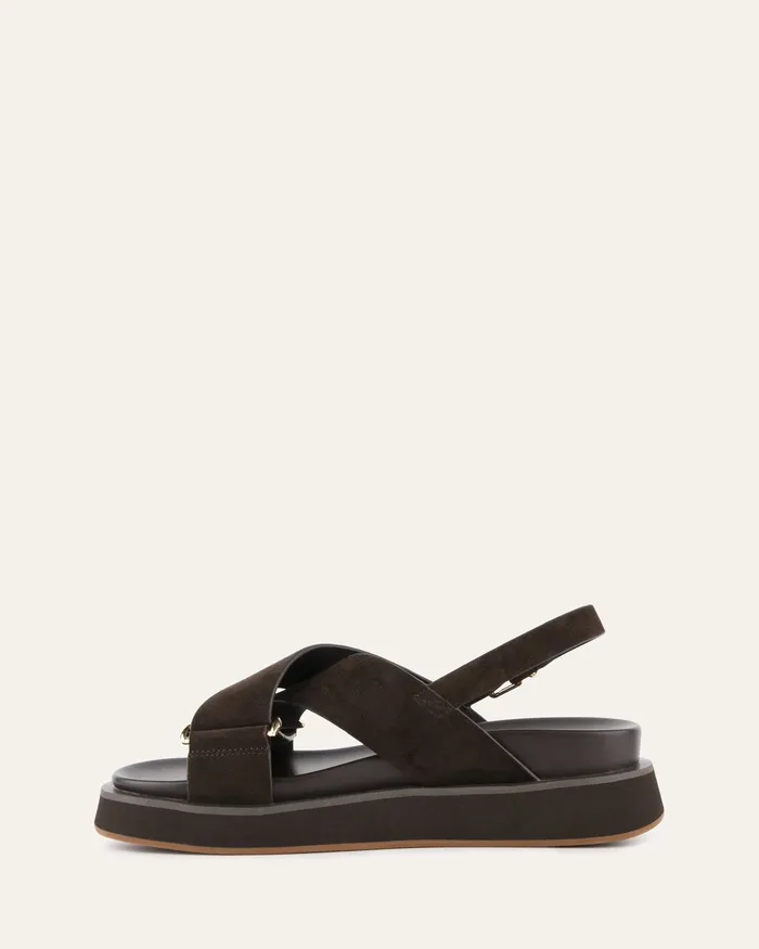 Women Marley flat sandals espresso suede FLAT SANDALS jomercer Women Marley flat sandals espresso suede FLAT SANDALS jomercer