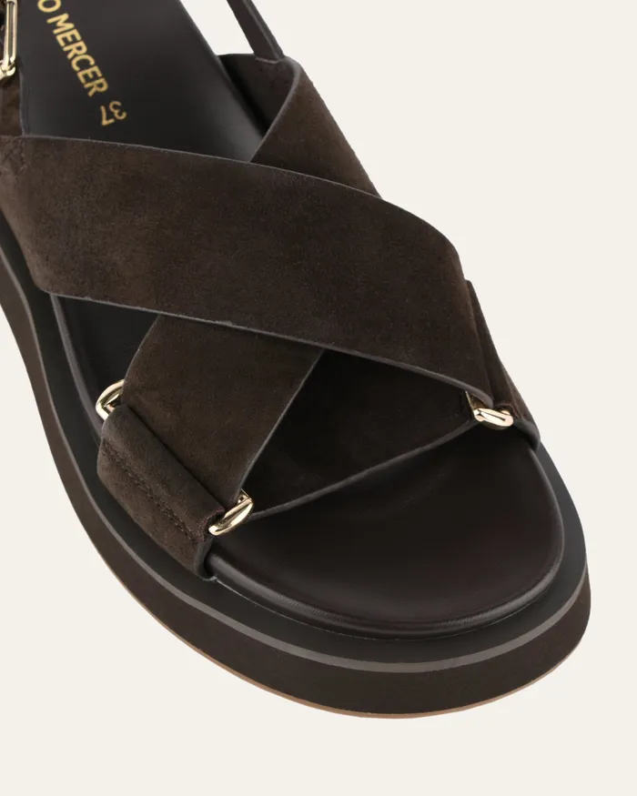 Women Marley flat sandals espresso suede FLAT SANDALS jomercer Women Marley flat sandals espresso suede FLAT SANDALS jomercer