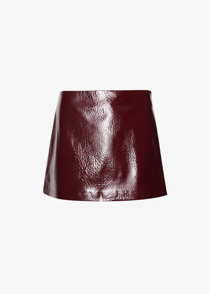Women Mary Crackled Faux Leather Mini Skirt 8211 Burgundy The Frankie Shop Bottoms