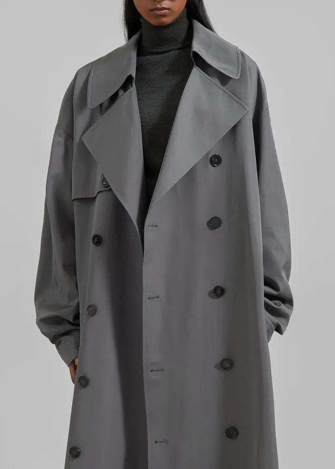 Women Mavis Oversized Trench 8211 Grey The Frankie Shop Outerwear