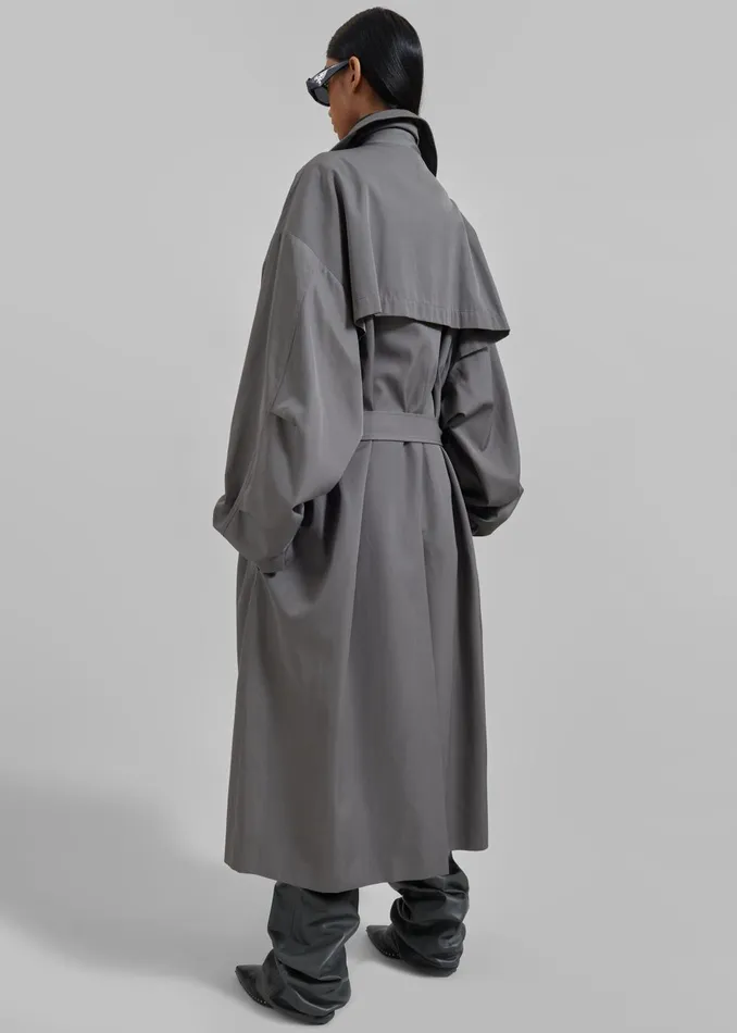 Women Mavis Oversized Trench 8211 Grey The Frankie Shop Outerwear