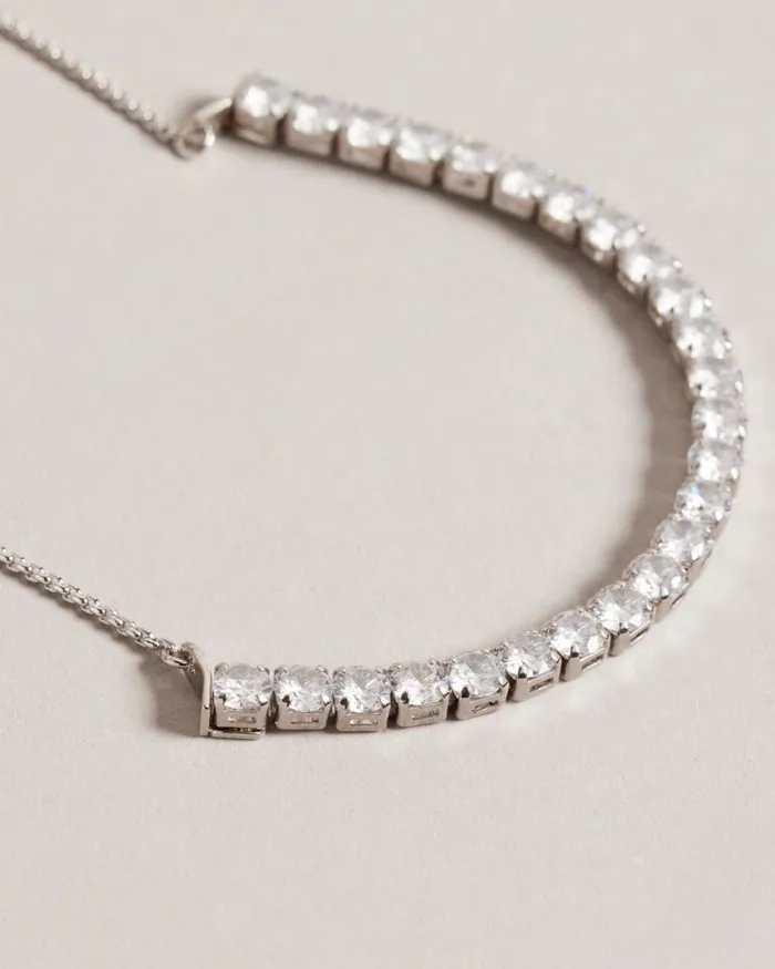 Women MELLRI 8211 Crystal Slider Necklace Silver Colour Ted Baker Jewellery Women MELLRI 8211 Crystal Slider Necklace Silver Colour Ted Baker Jewellery