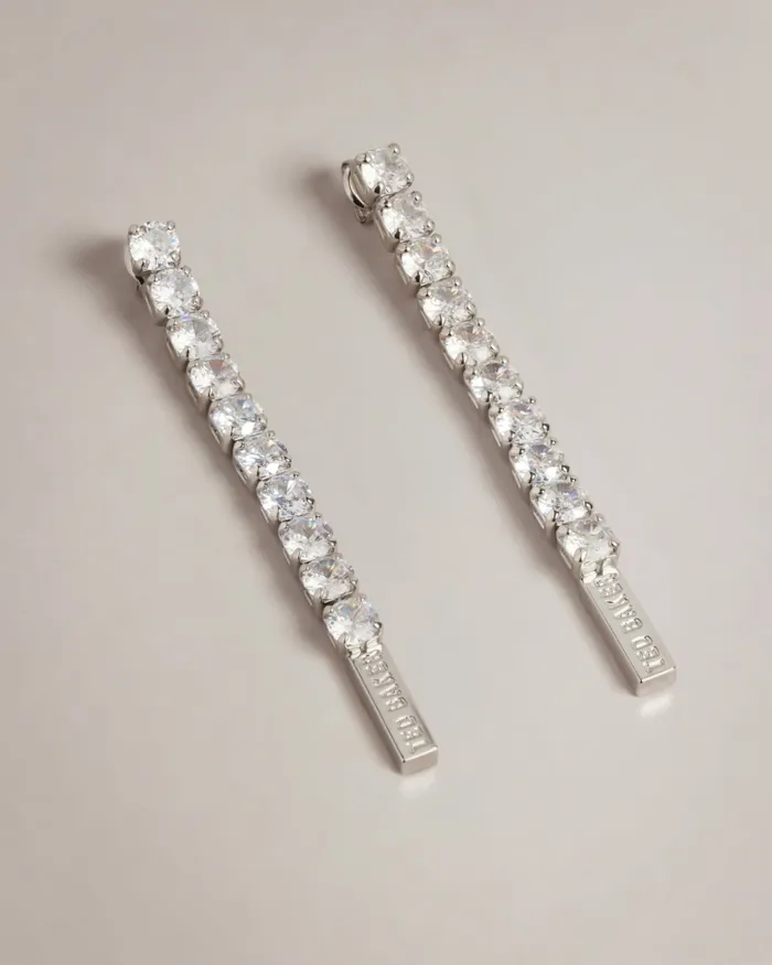 Women MELLSIE 8211 Icon Crystal Drop Earrings Silver Colour Ted Baker Jewellery Women MELLSIE 8211 Icon Crystal Drop Earrings Silver Colour Ted Baker Jewellery