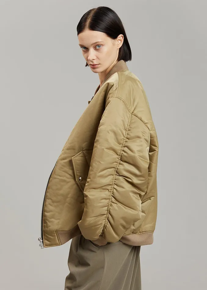 WomenMen Astra Bomber Jacket 8211 Olive The Frankie Shop Outerwear