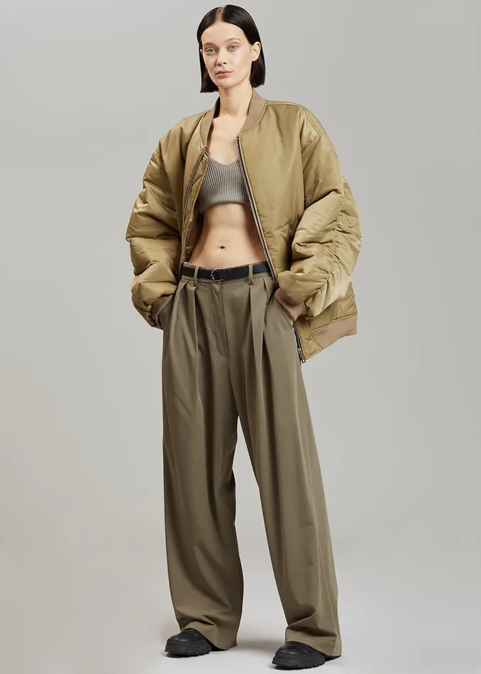 WomenMen Astra Bomber Jacket 8211 Olive The Frankie Shop Outerwear