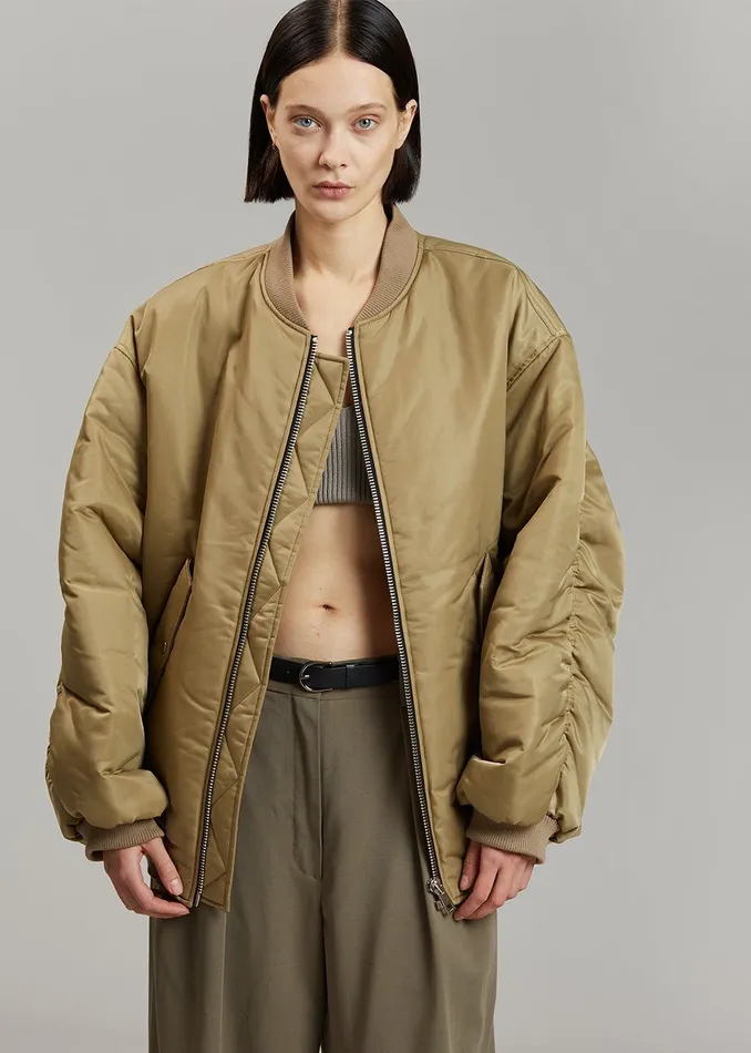 WomenMen Astra Bomber Jacket 8211 Olive The Frankie Shop Outerwear
