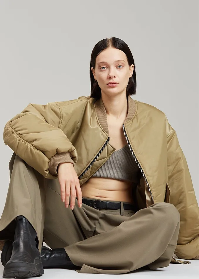 WomenMen Astra Bomber Jacket 8211 Olive The Frankie Shop Outerwear