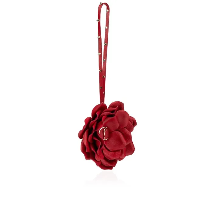 WomenMen Bag Charm Rose Charms 8211 Nappa Leather 8211 Loubi Christian Louboutin Keychains and Charms