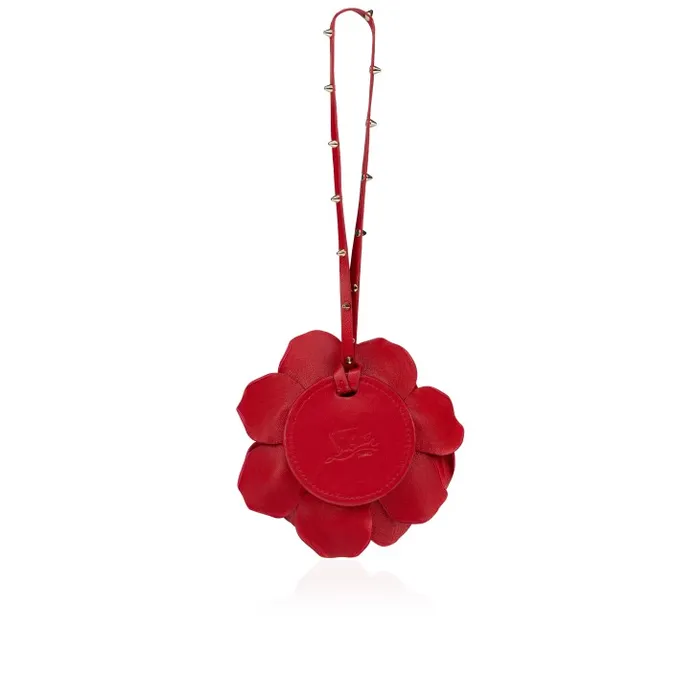 WomenMen Bag Charm Rose Charms 8211 Nappa Leather 8211 Loubi Christian Louboutin Keychains and Charms