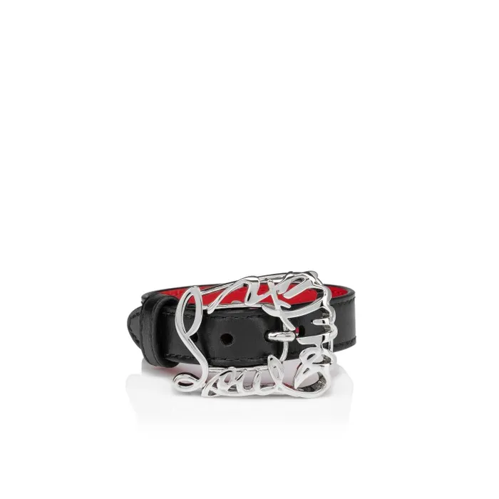 WomenMen Giddy Bracelet 8211 Calf Leather 8211 Black Christian Louboutin Bracelets