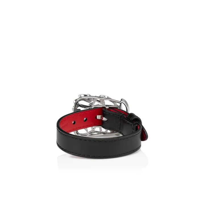 WomenMen Giddy Bracelet 8211 Calf Leather 8211 Black Christian Louboutin Bracelets