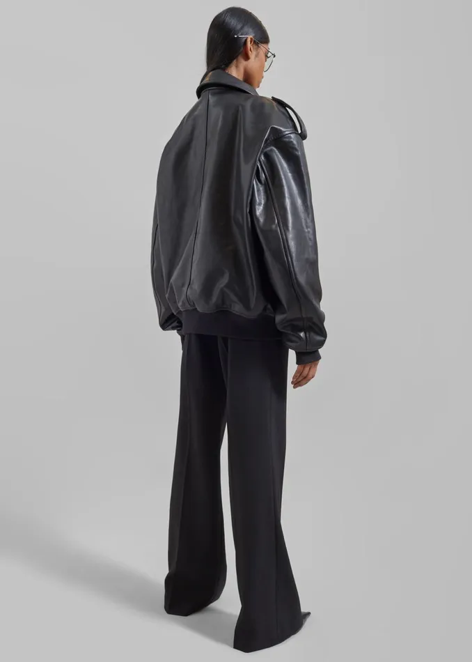 WomenMen Viper Leather Jacket 8211 Black The Frankie Shop Outerwear