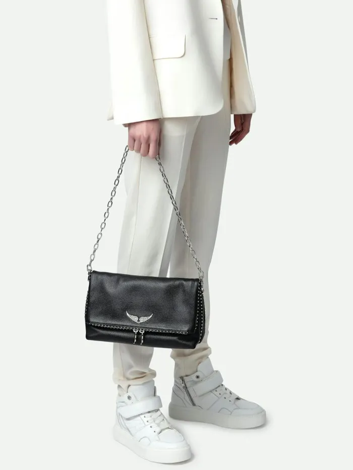 WomenMen Zadig and Voltaire Shoulder Bags Rocky Studs Bag Black WomenMen Zadig and Voltaire Shoulder Bags Rocky Studs Bag Black