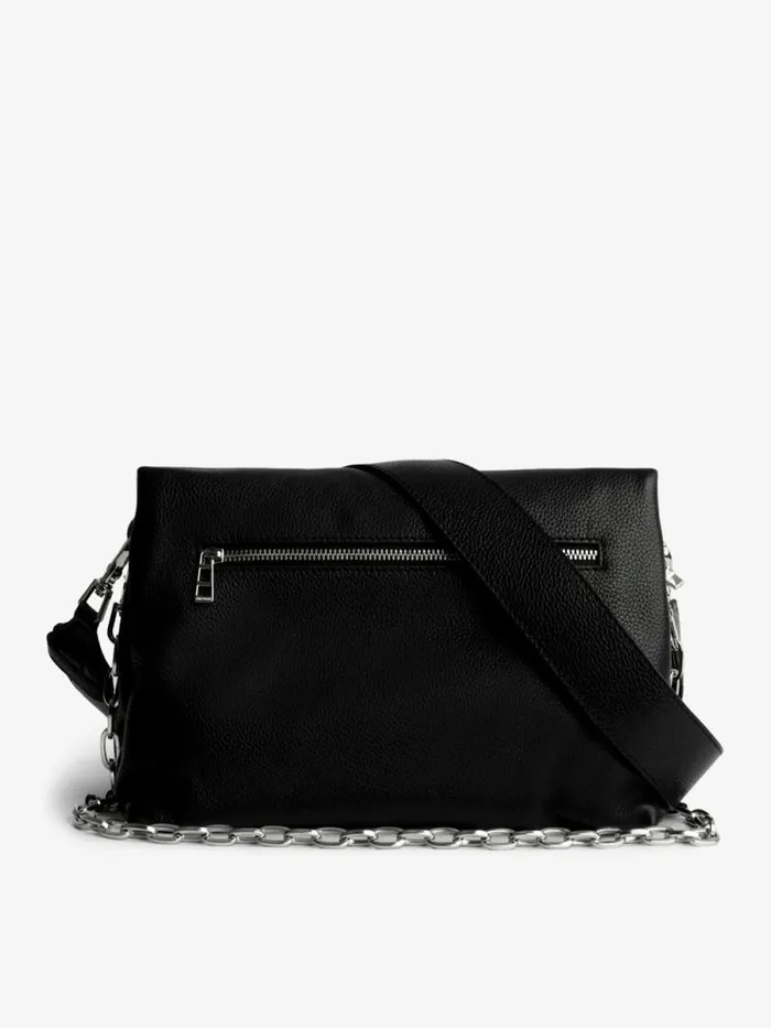 WomenMen Zadig and Voltaire Shoulder Bags Swing Your Wings Rocky Bag Noir Silver WomenMen Zadig and Voltaire Shoulder Bags Swing Your Wings Rocky Bag Noir Silver