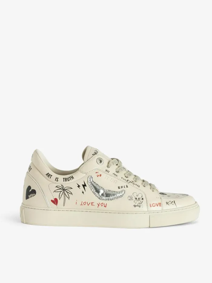 WomenMen Zadig and Voltaire Sneakers LowTop Fly On Sneakers Silver