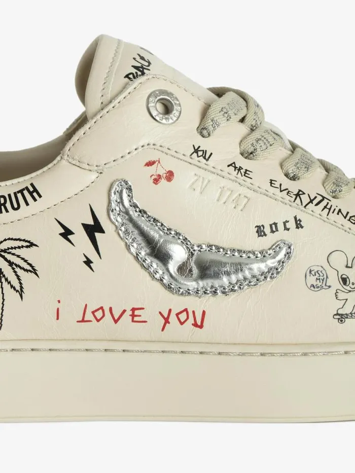 WomenMen Zadig and Voltaire Sneakers LowTop Fly On Sneakers Silver