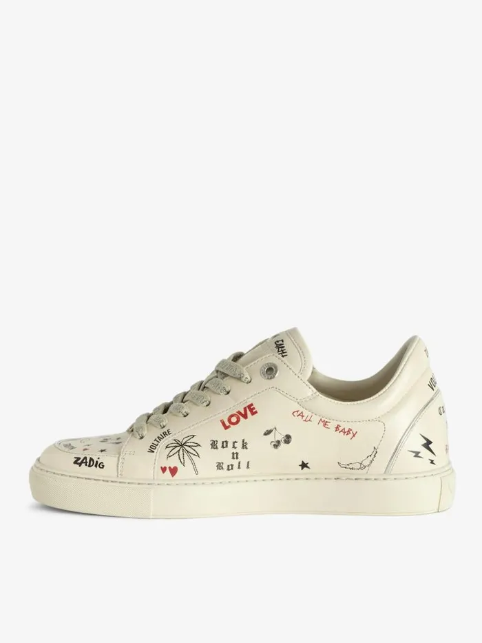 WomenMen Zadig and Voltaire Sneakers LowTop Fly On Sneakers Silver