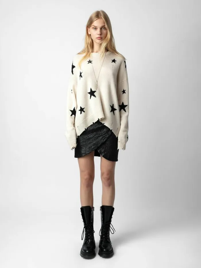 WomenMen Zadig and Voltaire Sweaters and Cardigans Markus Stars Cashmere Sweater Sugar WomenMen Zadig and Voltaire Sweaters and Cardigans Markus Stars Cashmere Sweater Sugar