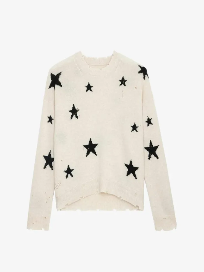 WomenMen Zadig and Voltaire Sweaters and Cardigans Markus Stars Cashmere Sweater Sugar WomenMen Zadig and Voltaire Sweaters and Cardigans Markus Stars Cashmere Sweater Sugar
