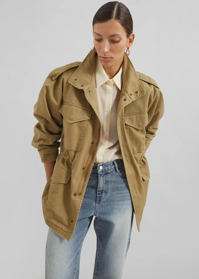 Women Merano Cargo Jacket 8211 Beige The Frankie Shop Outerwear