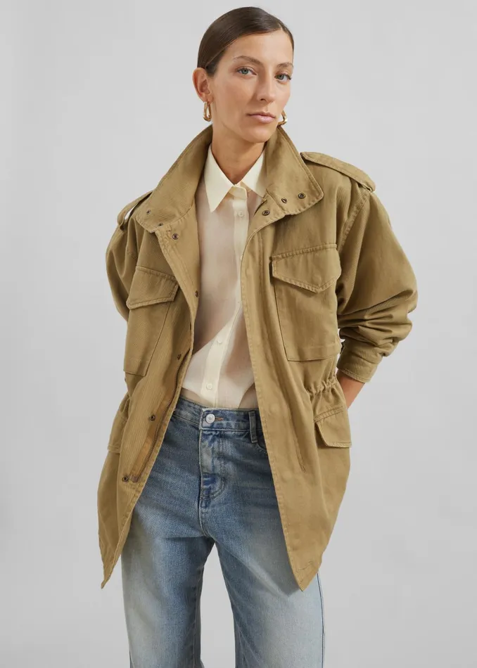 Women Merano Cargo Jacket 8211 Beige The Frankie Shop Outerwear
